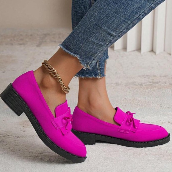 SHEIN Hot Pink Loafers - Picture 3 of 4
